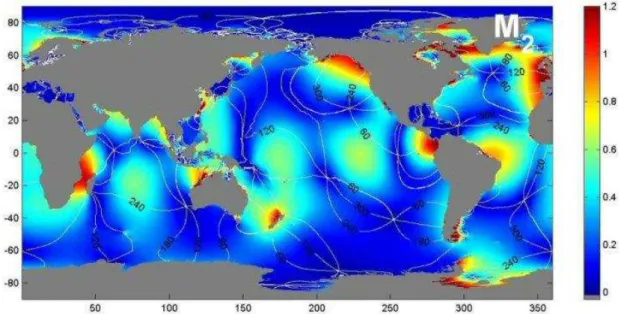 Fig. 2.6  –  Exemplo de Mapa de Maré Oceânica do Modelo TPXO para a Harmónica  � 33