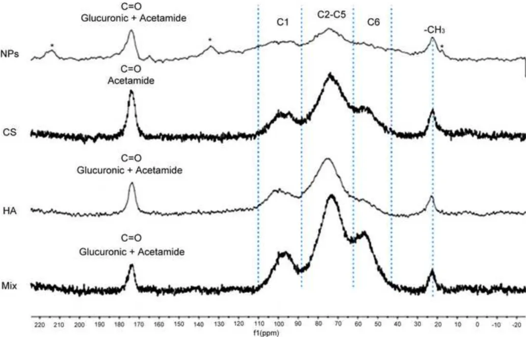 Figure 3. Solid-state 13C-NMR spectra of chitosan/hyaluronic aci Click here to download high resolution image
