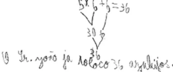 Figura 5  –  Registro efetuado por Rui na resolução da questão 1.1 da tarefa 1  Fonte: Dados da pesquisa, 2010