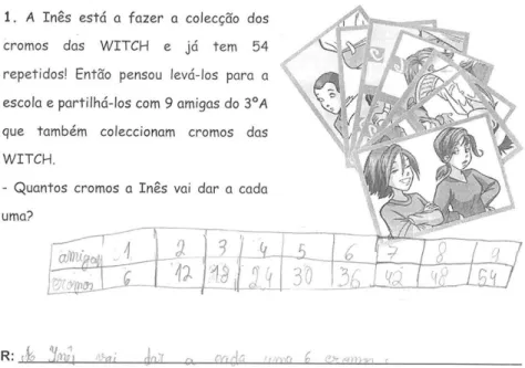 Figura 6  –  Registro efetuado por Margarida na resolução da questão 1 da tarefa 21. 