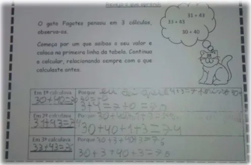 Figura 9 – 2.ª questão-aula de apoio ao desenvolvimento do cálculo mental, aluno J. 