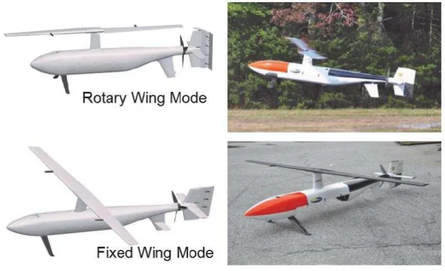 Figura 11 - Mini-UAV de Asa Rotativa e de Asa Fixa  Fonte: (NavalDrones, s.d.) 