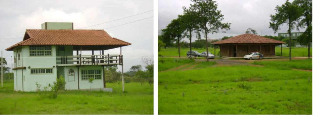 Foto 1 e 2 : Administração e posto policial do Parque Ezequias Heringer (Fotos: M. H. PEREIRA, 2006) 