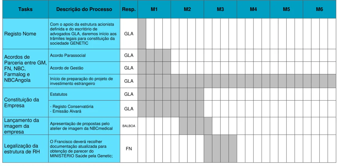 Tabela 10  –  Cronograma de Implementação 