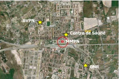 Figura 3 – Planta de Localização do MMPN na Vila de Pinhal Novo (fonte: Googlemaps) 