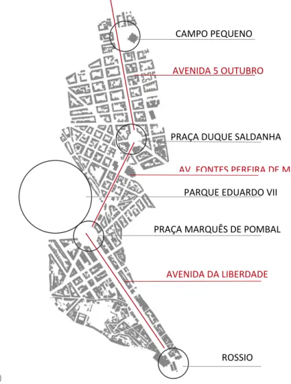 Fig. 17 – Delimitação das Freguesias de Arroios e Avenidas Novas - Lisboa 