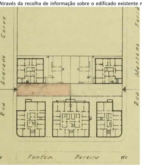 Fig. 22 – Planta de implantação do conjunto edificado antes da demolição dos  dois edifícios 