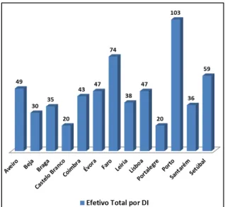 Figura n.º 2    Efetivo dos Destacamentos de Intervenção (junho 2013)  Fonte: Dados recolhidos nos vários DI 