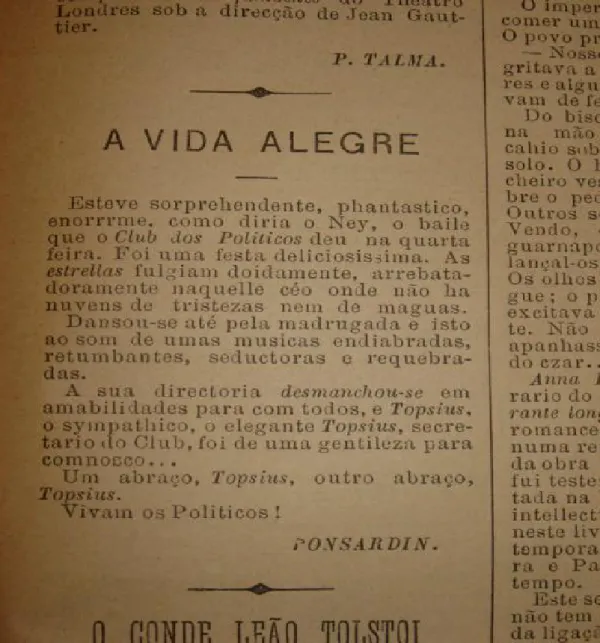 Foto tirada na Academia Brasileira de Letras. A Semana ano de 1859