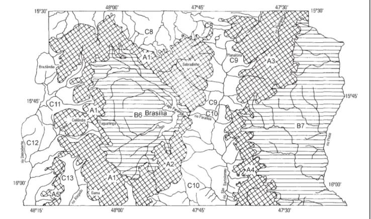 Figura 4. Mapa geomorfológico do Distrito Federal.