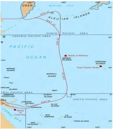 Figura 10 - &#34;Muralha Imperial&#34; formada, constituída pelas ilhas do Pacífico (Clancey, s.d.) 