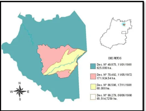 Figura 4. Áreas do PNCV 5 , segundo seus decretos.