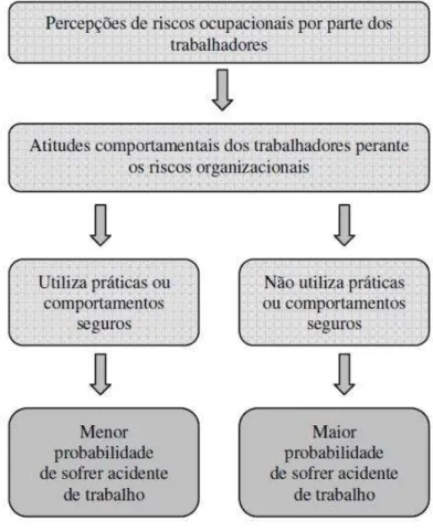 Figura 3: Probabilidade de se sofrer acidente de trabalho dependentemente da percepção  do risco  