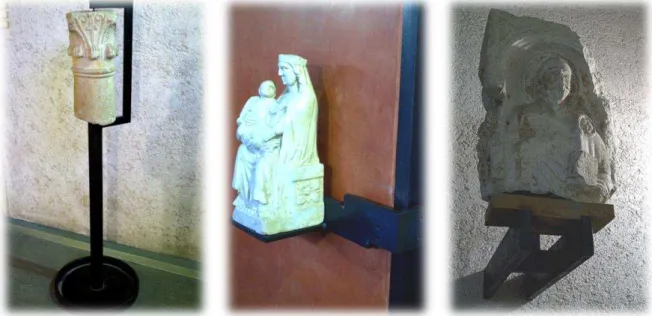 Figura 4.3 - Exemplos de estruturas de suporte de esculturas no Castelvecchio. 