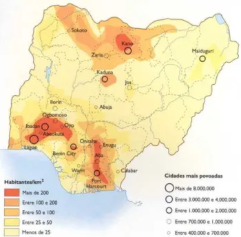 Figura 1 – Densidade populacional nigeriana 