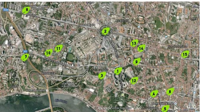 Tabela 1 –Typology of the proximity green spaces analyzed in Porto