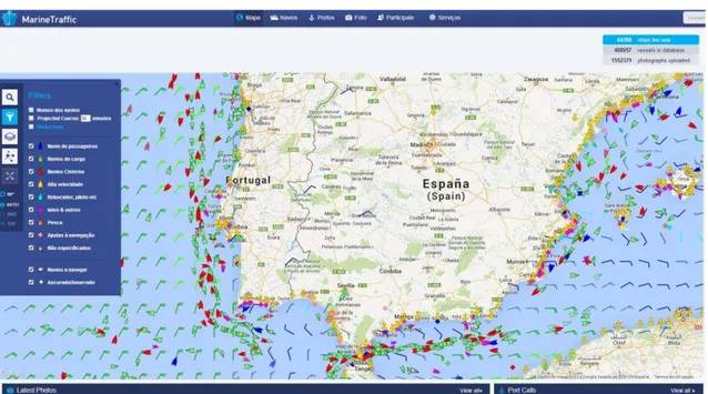 Figura 17 - Panorama marítimo na costa da península Ibérica às 19:30 de dia 2 de maio de 2014 49 