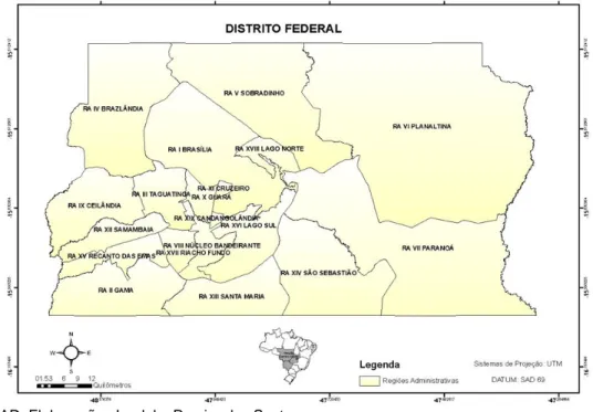 Figura 1 - Localização geográfica do Distrito Federal, Brasil 