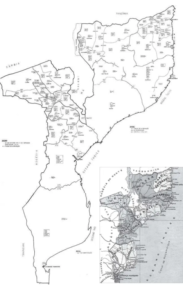 Figura nº9 – Implantação do dispositivo militar em Moçambique em abril de 1974  Fonte: (Cruz, 2014) 