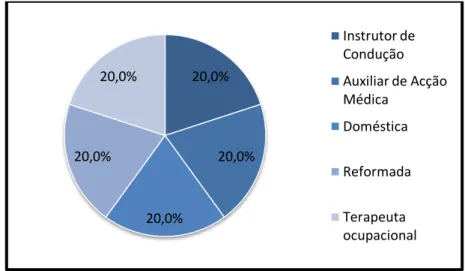 Figura 4 – Distribuição da frequência relativa da profissão dos participantes 