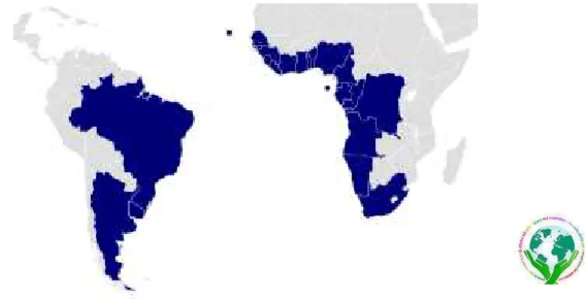 Figura Nº 4 – Países que integram a ZOPACAS e respetiva Bandeira  Fonte: (site da Defesa do Brasil, 2014) 
