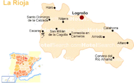 Figure 3.1- Geographical localization of La Rioja and Logroño 