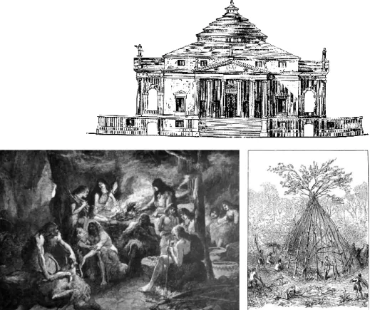 fig. 1 | à esquerda. representação da caverna, Rudolf Cronau, 1855-1939. 