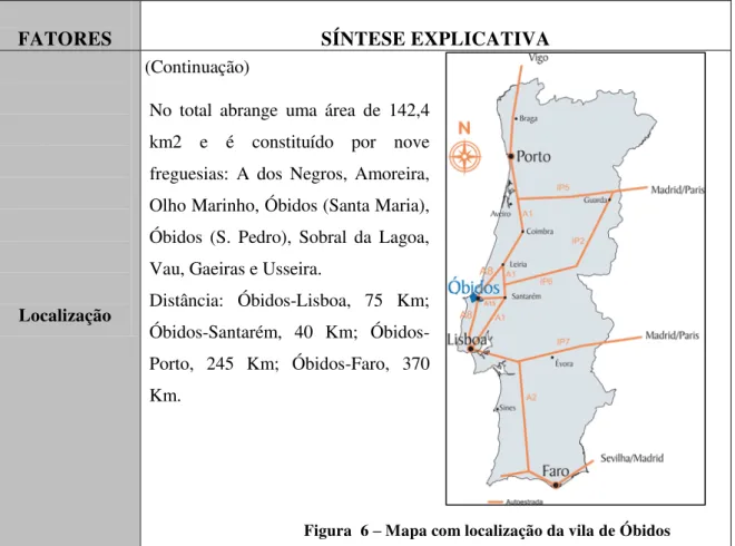 Figura  6  –  Mapa com localização da vila de Óbidos  Fonte: http://www.cm-obidos.pt/, acedido em 12/11/2011