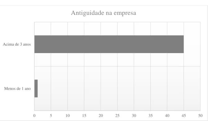 Gráfico 3  –  Antiguidade na empresa 