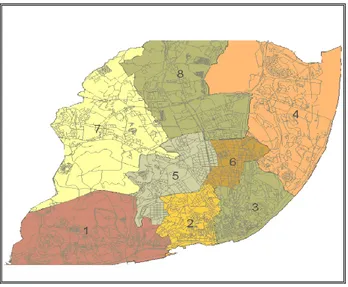 Figura 4 – Localização das diferentes zonas de Limpeza da Cidade de Lisboa 