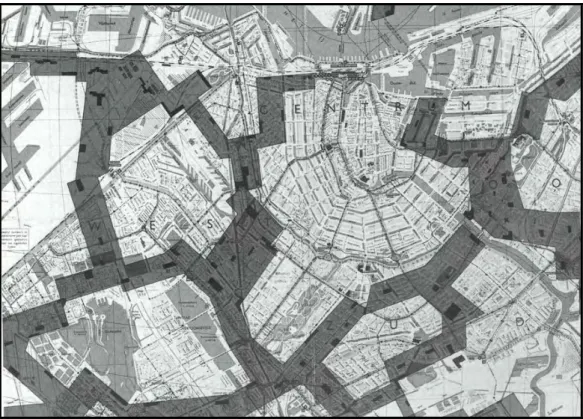 Fig. 12 – “New Babylon Sectors Superimposed upon a Map of Amsterdam” 61