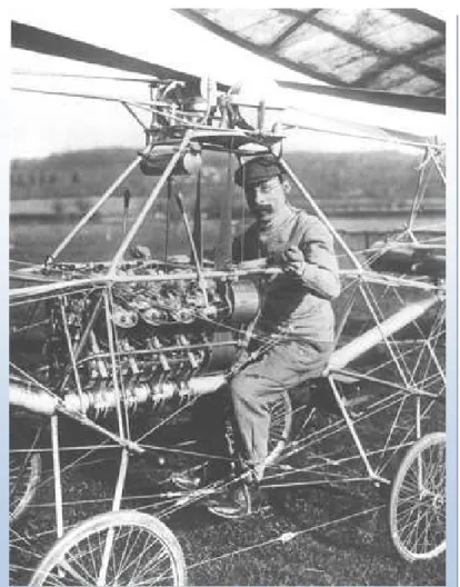 Figura 1.4 – Primeiro helicóptero. Seu inventor o francês Paul Cornu. 