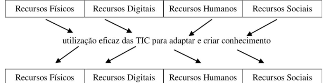 Figura 1 - Recursos que contribuem para o acesso às TIC (traduzido de Warschauer (2003), p.47) 