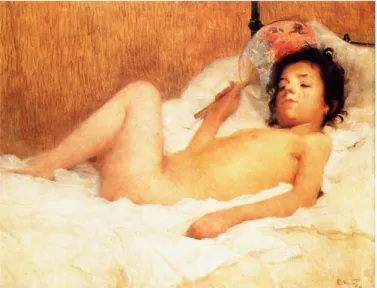Figura 3- Menina com ventarola, Eliseu Visconti.1893. Óleo sobre tela. 65 x 81 cm. Museu nacional de belas  artes, Rio de Janeiro.