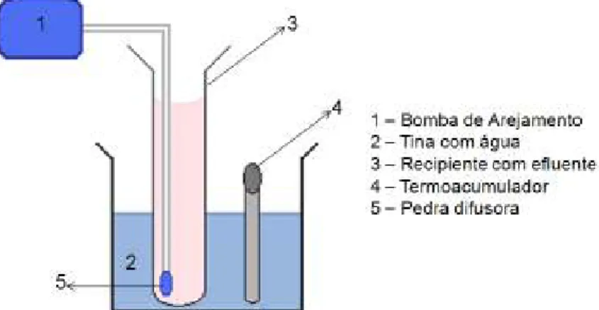 Figura  5.1  –  Esquematização  geral  do  reactor  aeróbio  à  escala  laboratorial  usada  nos  ensaios  experimentais