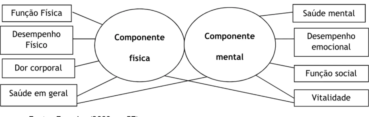 Figura 2 - Modelo fatorial SF–36 com duas componentes 