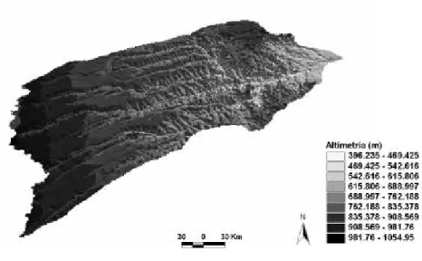 Figura 2 – Mapa Hipsométrico da Bacia do Rio Corrente - BA