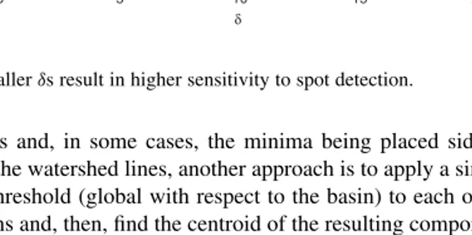 Fig. 2. Smaller δ s result in higher sensitivity to spot detection.