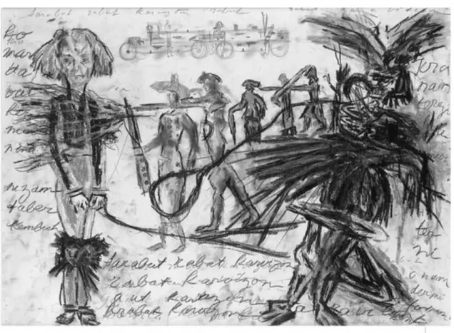 Figura 3 – Desenhos de Antonin Artaud, La projection du veritable corps, 1948 