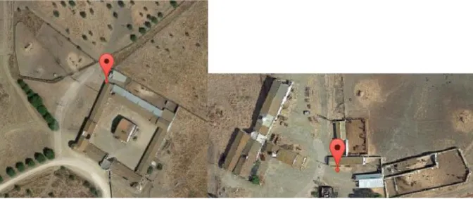 Figura  11  -  Fotografia  de  satélite onde  se  podem  observar  os  locais  onde  foi  efectuado  o  estudo