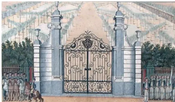 Figura 04 – Inauguração do portão principal do Passeio Público  Fins de XVIII – anônimo 