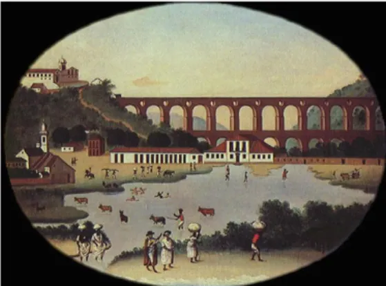 Figura 01 – Leandro Joaquim, Vista da Lagoa do Boqueirão e do Aqueduto de Santa Teresa , ca