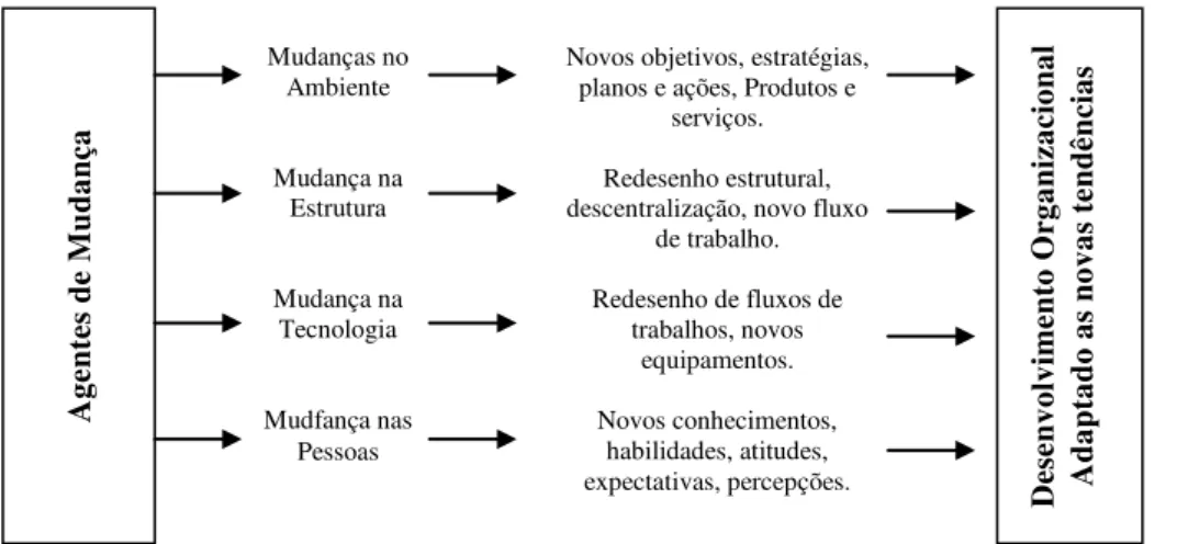Figura 11: Agentes causadores de mudanças na Organização  Fonte: Chiavenato (2000).  
