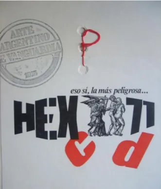 Figura 4 - Capa de Hexágono 71, c-d, de Edgardo Vigo, La Plata, Argentina, 1971. Foto: Tirada no  Centro Experimental Edgardo Vigo, La Plata, Ar, dezembro 2013