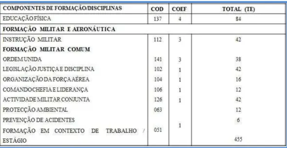 Figura nº 3 -  Formação comum nas especialidades da FA  Fonte: (Força Aérea, 2007b) 