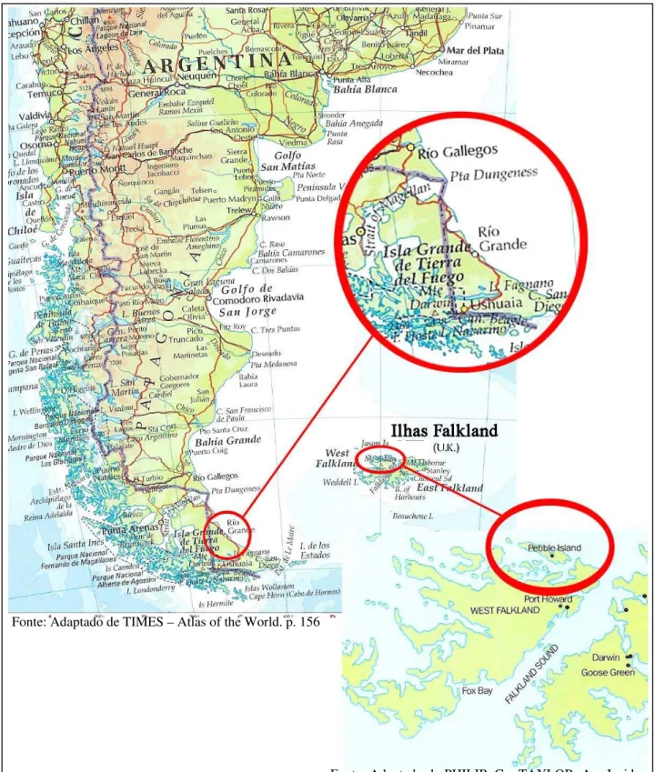 Figura G1 - Mapa da Argentina e Ilhas Falkland 