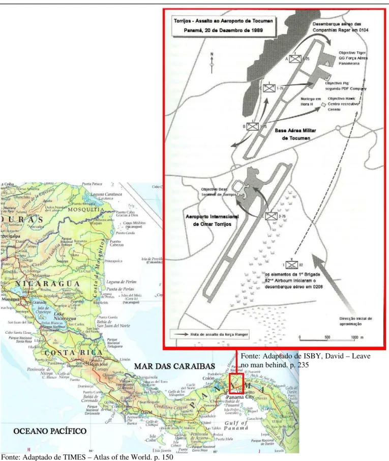 Figura H1 - Mapa do Panamá e área das instalações aeroportuárias de Torrijos-Tocumen  