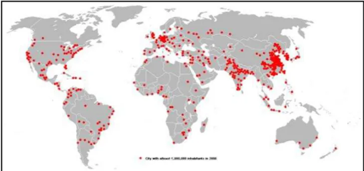 Figura 3  –  Cidades com mais de um milhão de habitantes   (Fonte: Springer Images, 2012) 