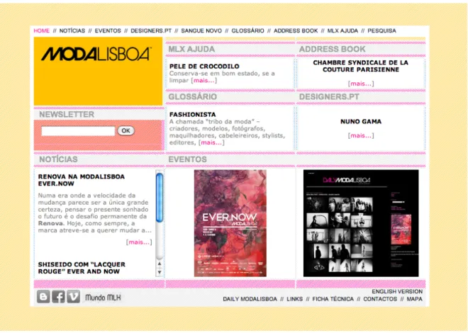 Figura 16: Homepage do website da Associação ModaLisboa  Fonte: ModaLisboa (2013a) 