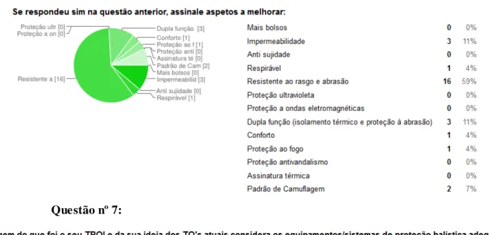 Figura 18 - Opinião sobre a adequação dos equipamentos/sistemas de proteção balísticos